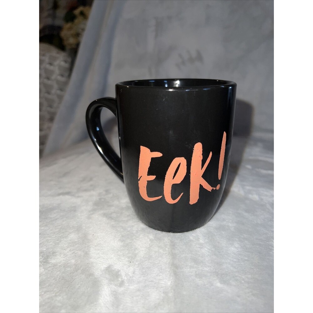 Halloween Orange “Eek!” Mug Ceramic Royal Norfolk Black 10-12 Oz Coffee Spooky